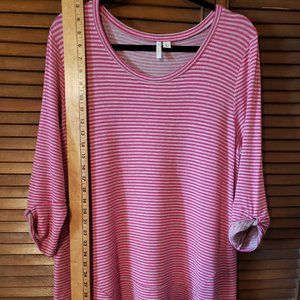 Striped Pink/Grey Tunic Top